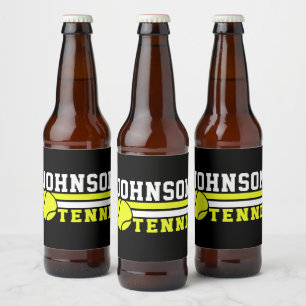 Tennisspieler NAME Ball Game Court Personalisiert Bierflaschenetikett