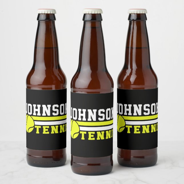 Tennisspieler NAME Ball Game Court Personalisiert Bierflaschenetikett (Flaschen)