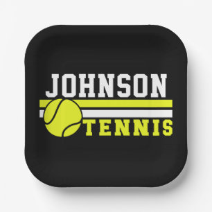 Tennisspieler NAME Ball Game Court Personalisiert Pappteller