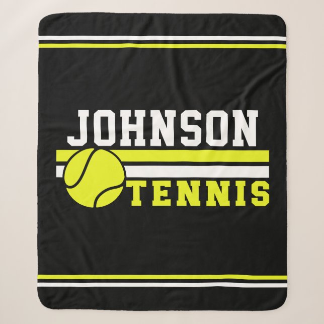 Tennisspieler NAME Ball Game Court Personalisiert Sherpadecke (Vorderseite)