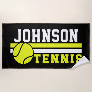 Tennisspieler NAME Ball Game Court Personalisiert Strandtuch
