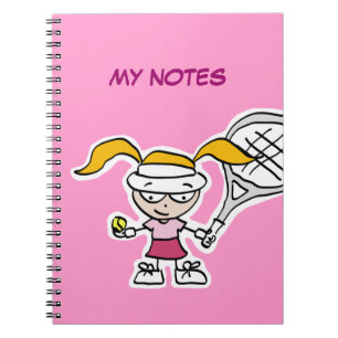 Tennisspieler-Notebook mit individualisierbarer Ab Notizblock