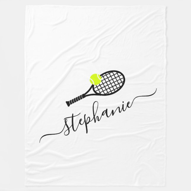 Tennisspieler Personalisiert Monogram Gemütliche B Fleecedecke (Vorderseite)
