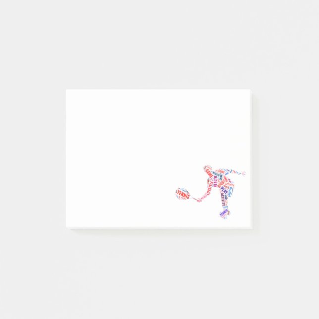 Tennisspieler Post-it Klebezettel (Vorderseite)
