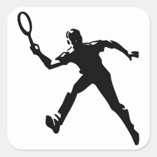 Tennisspieler Quadratischer Aufkleber