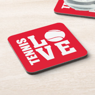 Tennisspieler, Rot, Tennis, Liebe Untersetzer