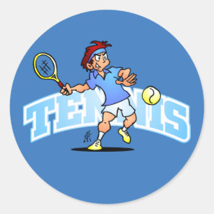 Tennisspieler Runder Aufkleber