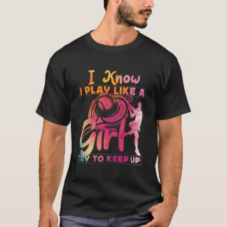Tennisspieler Schläger Wasserfarbe Ich weiß, ich s T-Shirt