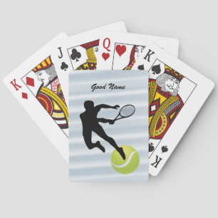 Tennisspieler-Silhouette und Ball personalisieren Spielkarten