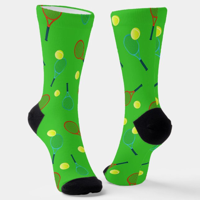 Tennisspieler-Spiele und -Bälle Gemustert Socken (Gewinkelt)