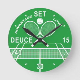 Tennisspieler, Tennisuhr. Runde Wanduhr