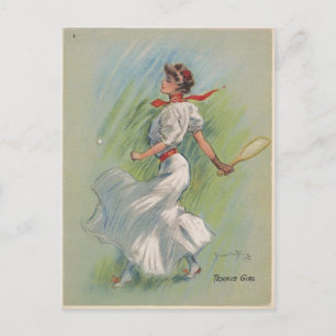 Tennisspieler Vintage Postkarte
