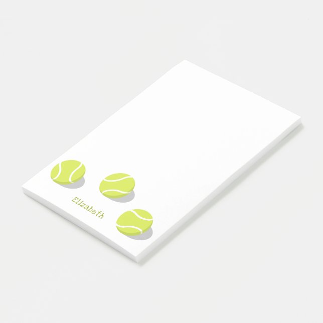 Tennisspielergeschenke Mädchen Jungen personalisie Post-it Klebezettel (angewinkelt)