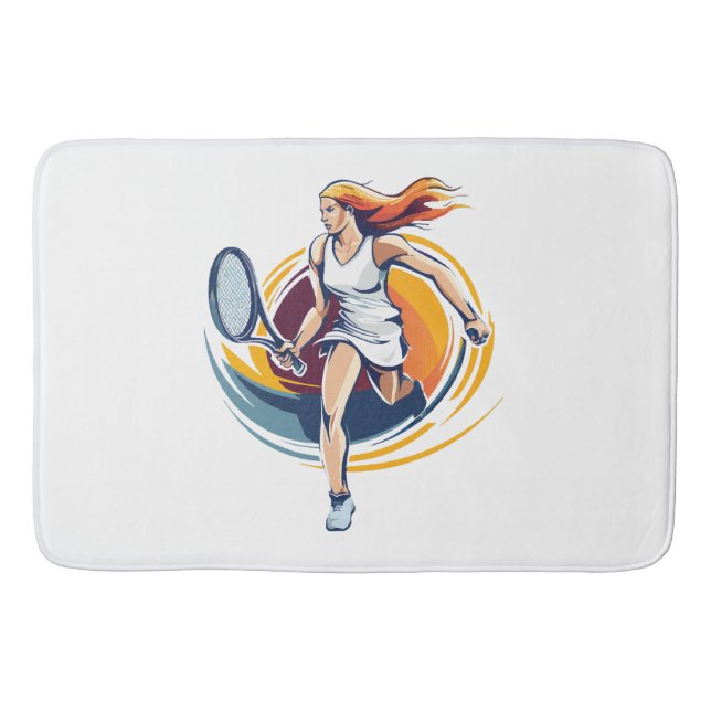 Tennisspielerin Badematte (Vorderseite)