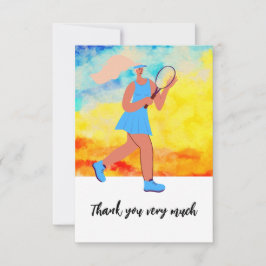 Tennisspielerin Dankeskarte