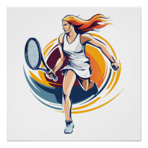 Tennisspielerin Poster