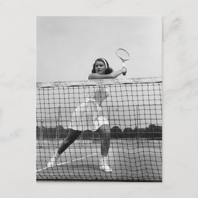 Tennisspielerin Postkarte (Vorderseite)