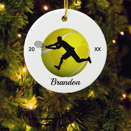 Tennisspielername und -jahr für Jungs oder Mens Keramik Ornament
