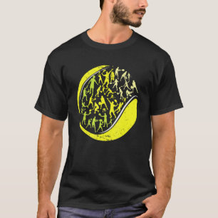 Tennisspielerpositionen im Tennisball Racket 10 T-Shirt