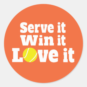 Tennissport dient ihm Gewinn es Liebe es Aufkleber
