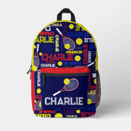 Tennissport Rot-Gelb-individuelle Name Bedruckter Rucksack