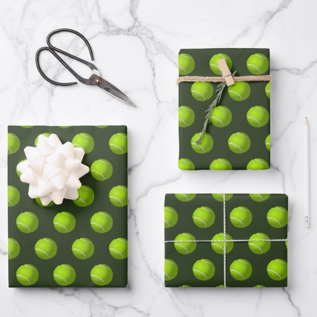 Tennissportfans mit coolen Fliesen Geschenkpapier Set (Vorderseite)