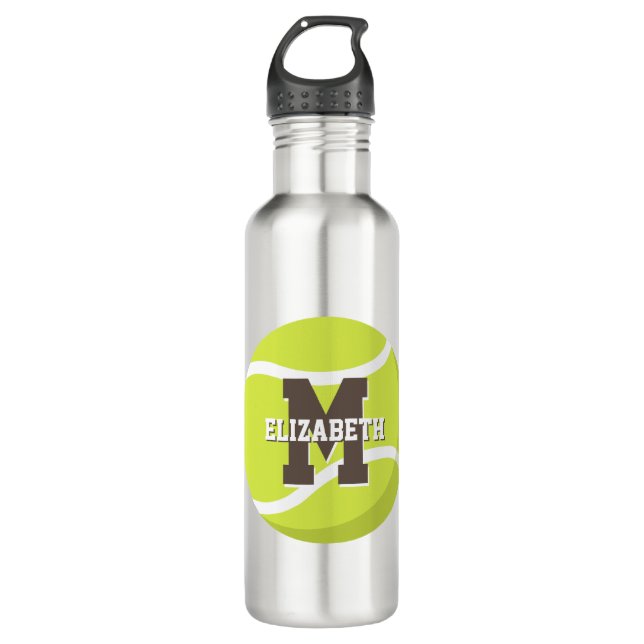 Tennissportgeschenke Mädchen Jungen personalisiert Edelstahlflasche (Vorderseite)