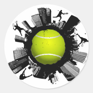 Tennisstadt Runder Aufkleber