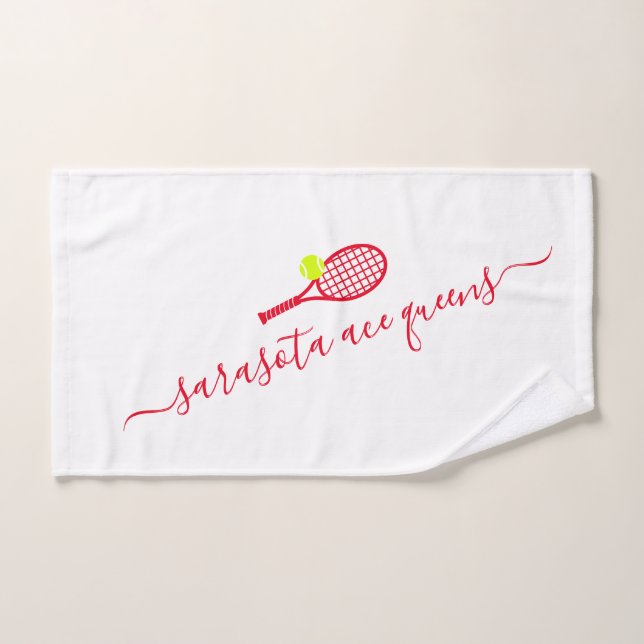 Tennisteam Name Personalisiert Red White Handtuch (Handtuch)