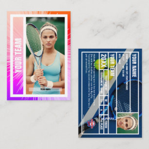 Tennisteam Trading Card - Rosa/Lila/Rote Rays Telefonnummerkarte