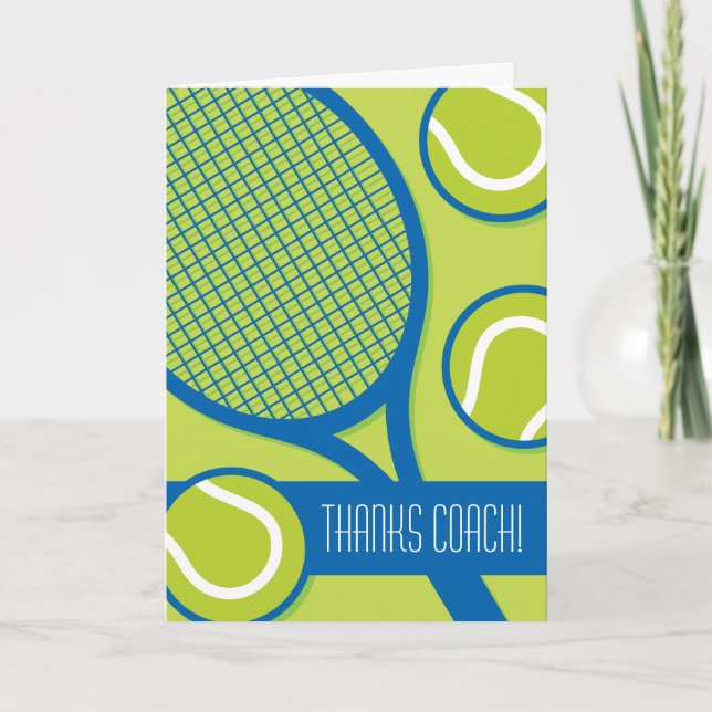 Tennistrainer Danke, dass ihr Karten grün und blau (Vorderseite)