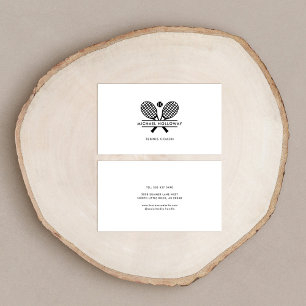 Tennistrainer Minimalistisch Schwarz-weiß Visitenkarte