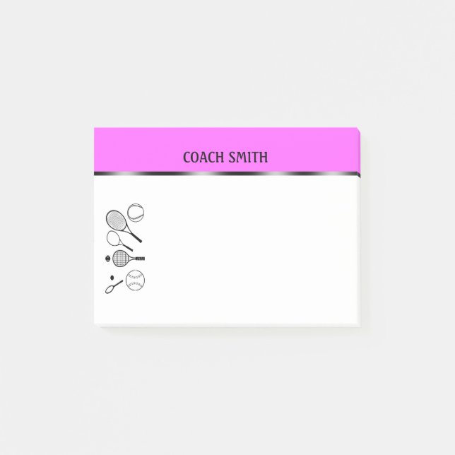 Tennistrainerlehrer PERSONIFIZIEREN Post-it Klebezettel (Vorderseite)