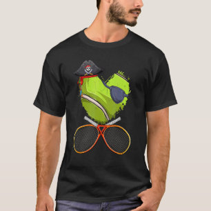 Tennisturnier Heart Pirat Hat Jolly Roger Hallowee T-Shirt