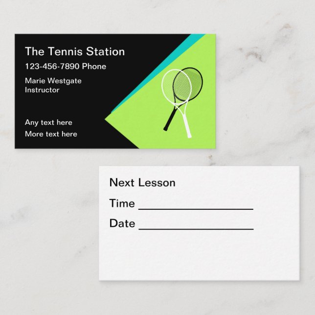 Tennisunterricht Ernennung von Visitenkarten Visitenkarte (Vorne/Hinten)