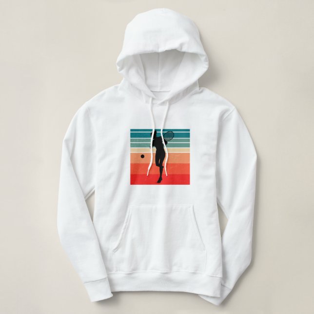 Tennisweibchen-Retro Hoodie (Design vorne)