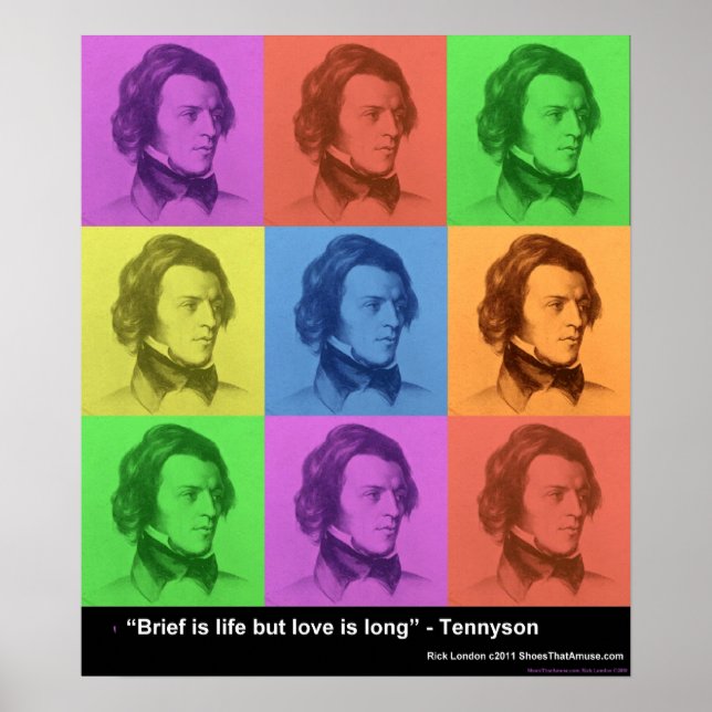 Tennyson "L'amour est long" Citation PopArt Poster (Devant)