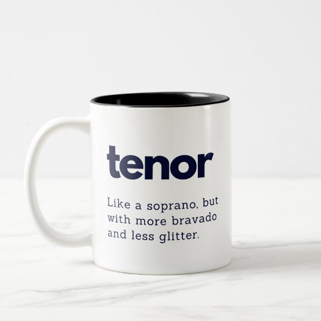 Ténor drôle tasse cadeau cadeau, ténor choir cadea (Gauche)