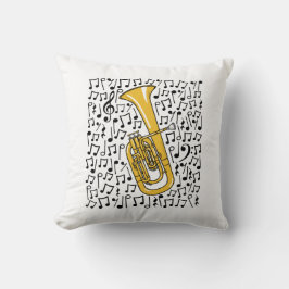 Tenor Horn Musical Notes Brass Music Teacher Kissen