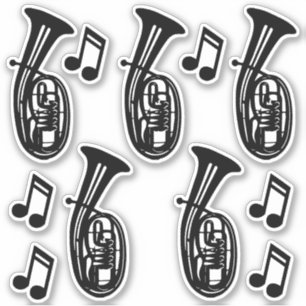 Tenor Horn und Hinweise Aufkleber