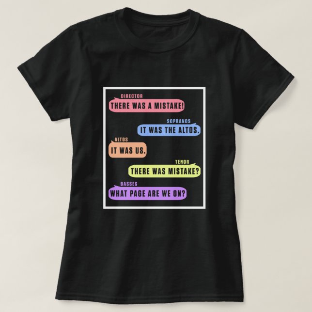 Tenor Soprano Altos Basses Chorus G T-Shirt (Design vorne)
