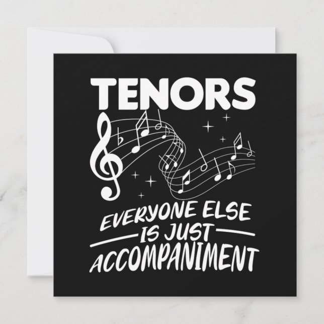 Tenors Choir Music Singer Tenor Konzert-Geschenk Einladung (Vorderseite)