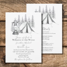 Tent and Lantern Camping Sketch All In One Wedding