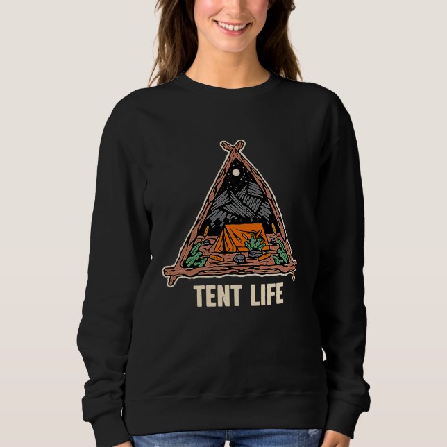 Tent Life Camping Summer Camper Tropical Hiking Wi Sweatshirt (Vorderseite)