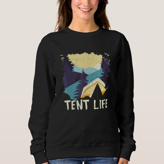 Tent Life Camping Summer Camper Tropischer Rundgan Sweatshirt (Vorderseite)