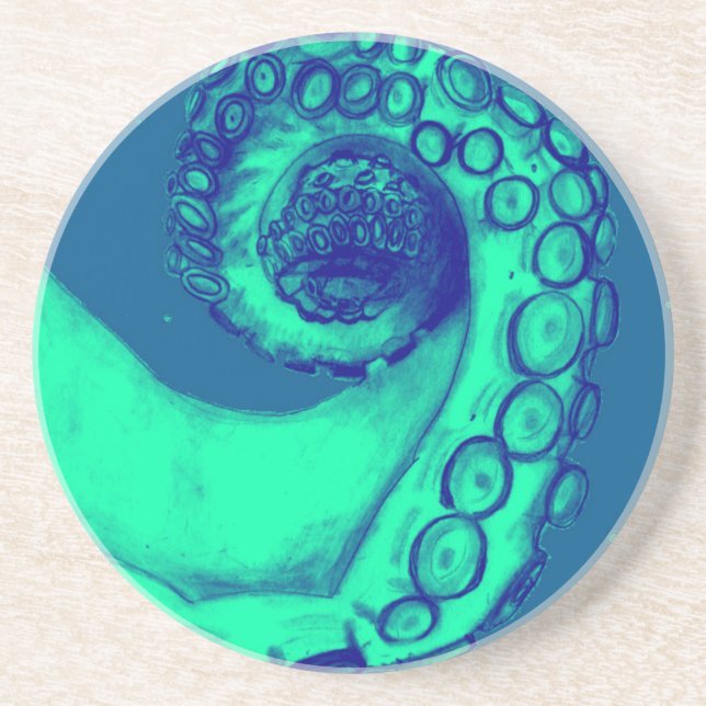 Tentacle, aquamariner und nautischer Oktopus Getränkeuntersetzer (Vorne)