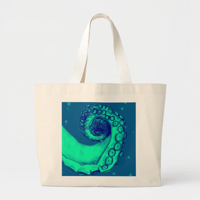 Tentacle, aquamariner und nautischer Oktopus Jumbo Stoffbeutel (Vorne)