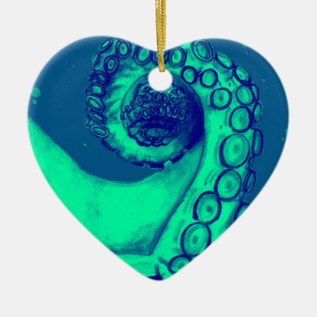 Tentacle, aquamariner und nautischer Oktopus Keramikornament (Vorne)