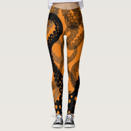 Tentacles jaunes orange pâle Leggings