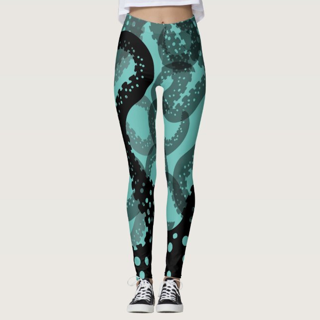 Tentacles verblasste Leggings (Vorderseite)